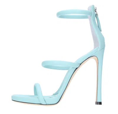 Giuseppe Zanotti Sandals In Azzurro Blu E Verdi