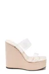 Giuseppe Zanotti Meissa Plexi Wedge Sandals In Beige