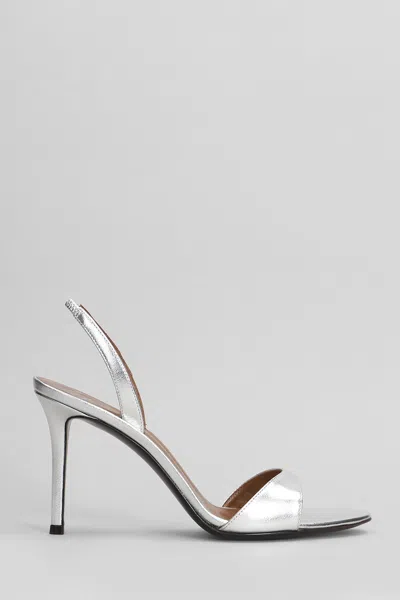 GIUSEPPE ZANOTTI SANDALS IN SILVER LEATHER