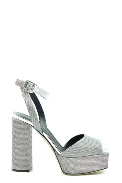 Giuseppe Zanotti Sky Blue Sandals In Silver