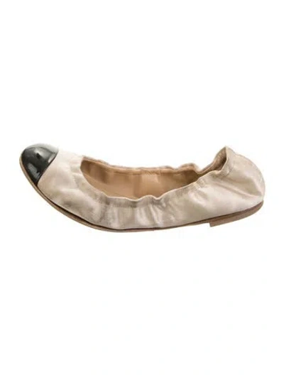 Pre-owned Giuseppe Zanotti Satin Ballet Flats In Neutrals