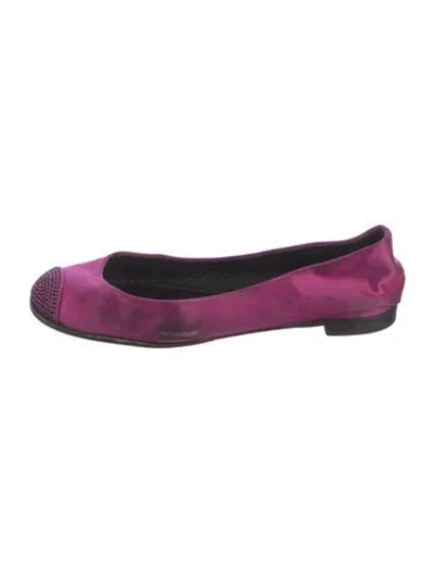 Pre-owned Giuseppe Zanotti Satin Ballet Flats In Pink