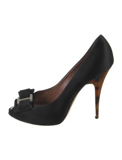 Pre-owned Giuseppe Zanotti Satin Bow Accents Pumps In Black
