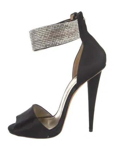 Pre-owned Giuseppe Zanotti Satin Crystal Embellishments Pumps In Black