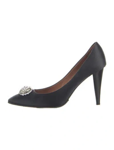Pre-owned Giuseppe Zanotti Satin Crystal Embellishments Pumps In Blue