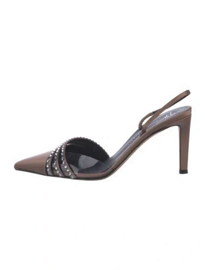 Pre-owned Giuseppe Zanotti Satin Crystal Embellishments Slingback Pumps In Pink