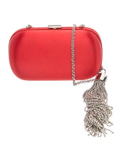 Pre-owned Giuseppe Zanotti Satin Shoulder Bag In Red