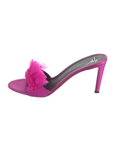 Pre-owned Giuseppe Zanotti Satin Slides In Purple