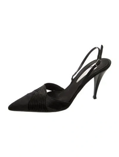 Pre-owned Giuseppe Zanotti Satin Slingback Pumps In Black