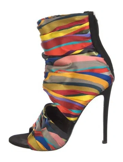 Pre-owned Giuseppe Zanotti Satin Striped Pumps In Red