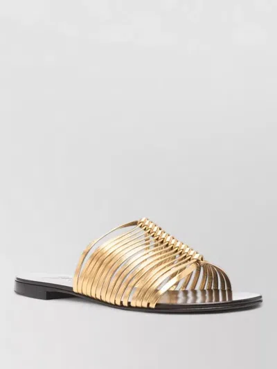 Giuseppe Zanotti Savoia Flat Sandals Open Toe Metallic In Gold