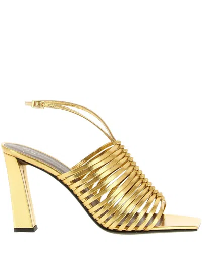 Giuseppe Zanotti Savoia Sandals Ankle Strap Open Square Toe In Gold
