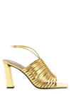 Giuseppe Zanotti Savoia Sandals Ankle Strap Open Square Toe In Gold