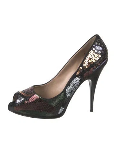 Pre-owned Giuseppe Zanotti Sequins Patterned Pumps In Blue