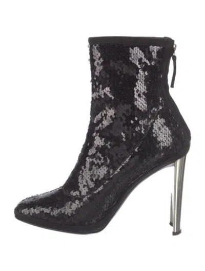 Pre-owned Giuseppe Zanotti Sequins Sequin Embellishments Boots In Black