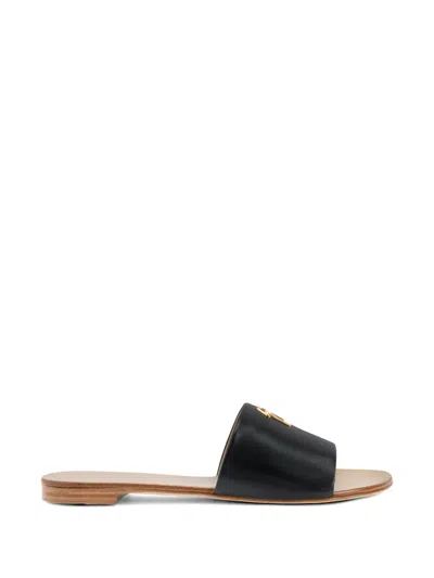 Giuseppe Zanotti Shirley Flat Sandals In Black