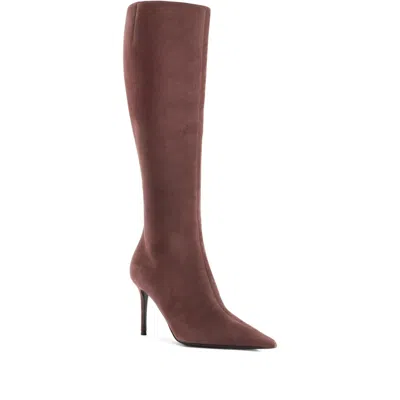 Giuseppe Zanotti 85mm Tamigi Suede Pointed-toe Knee-high Boots In Brown