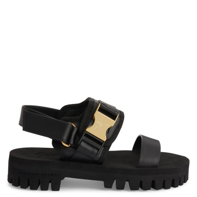 Giuseppe Zanotti Mederic 50mm Leather Sandals In Black