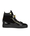 Giuseppe Zanotti Side Zipper High-top Casual Shoes In Black