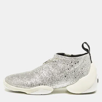 Pre-owned Giuseppe Zanotti Silver Glitter Jump Sneakers Size 37