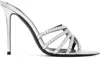 Giuseppe Zanotti Silver Intriigo Heeled Sandals In Silver