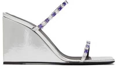 Giuseppe Zanotti Silver Shangay Heeled Sandals