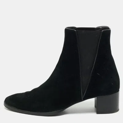Pre-owned Giuseppe Zanotti Size 38 Black Suede Ankle Length Boots