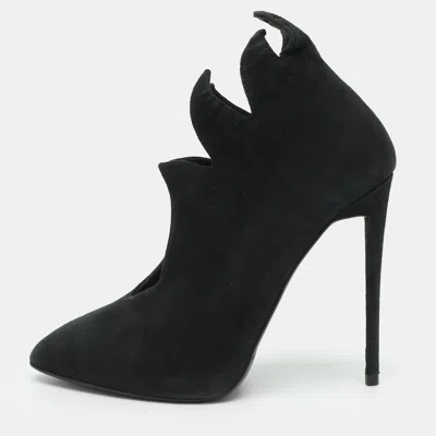 Pre-owned Giuseppe Zanotti Size 38 Black Suede Booties