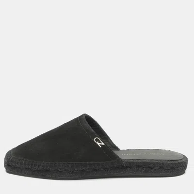 Pre-owned Giuseppe Zanotti Size 38 Black Suede Espadrilles Mules