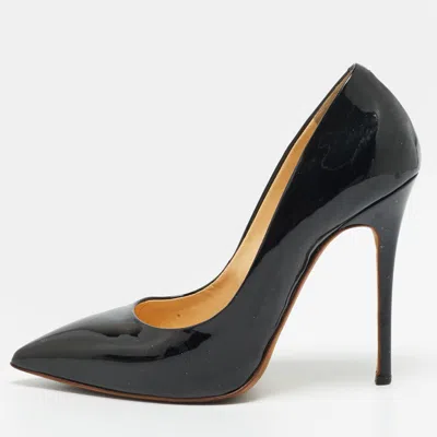 Pre-owned Giuseppe Zanotti Size 38.5 Black Patent Leather Pointed Toe Pumps