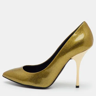Pre-owned Giuseppe Zanotti Size 39 Gold Patent Leather Pumps