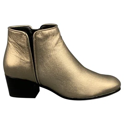 Pre-owned Giuseppe Zanotti Size 5 Silver Leather Ankle Boots In Brown