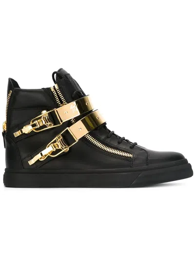 Giuseppe Zanotti 'skylar' Detail Hi-top Sneakers In Black