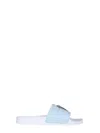 Giuseppe Zanotti Slide Sandalss With Logo In Baby Blue