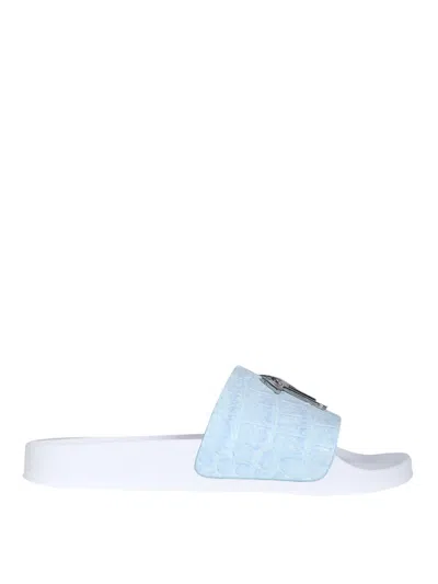 Giuseppe Zanotti Slide Sandalss With Logo In Multi
