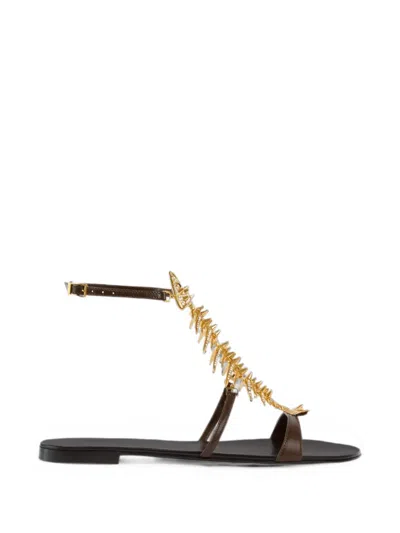 Giuseppe Zanotti Slim 2.0 Flat Sandals In Brown
