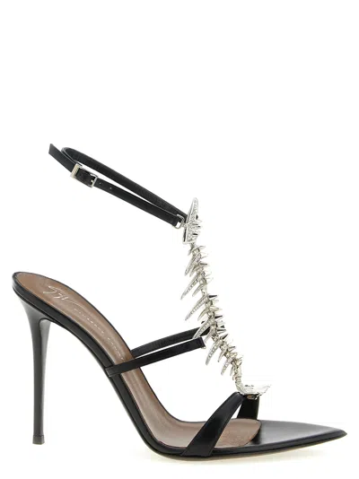 Giuseppe Zanotti Slim 2.0 Fishbone-motif Sandals In Black