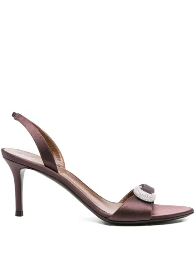 Giuseppe Zanotti Slingback Crystal-embellished Sandals In Brown