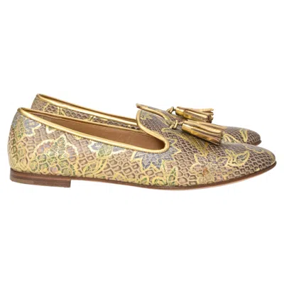 Giuseppe Zanotti Smoking Slippers In Multicolor Printed Leather