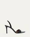 Giuseppe Zanotti Snake-embossed Leather Slingback Sandals In Nero