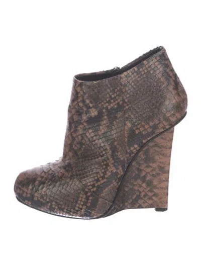 Pre-owned Giuseppe Zanotti Snakeskin Animal Print Boots In Brown