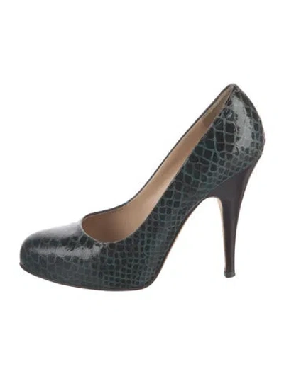 Pre-owned Giuseppe Zanotti Snakeskin Animal Print Pumps In Purple