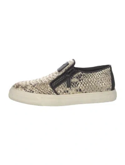 Pre-owned Giuseppe Zanotti Snakeskin Animal Print Sneakers In Neutral