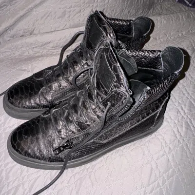 Pre-owned Giuseppe Zanotti Sneakers Black Snakeprint 11 44 High