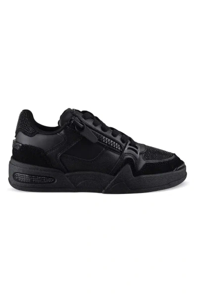 Giuseppe Zanotti Ghost Rhinestone Zip Leather Sneakers In Multi