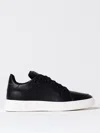Giuseppe Zanotti Low Top Leather Sneakers With Perforated Toe Cap In Schwarz
