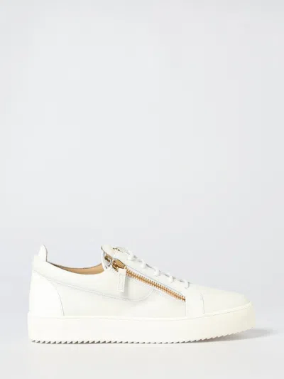 Giuseppe Zanotti Glossy Leather Sneakers In White