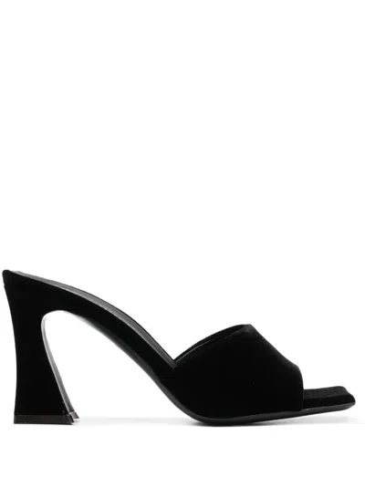 Giuseppe Zanotti Solhene Velvet Mules In Black