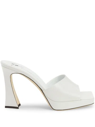 Giuseppe Zanotti Women's Platform High Heel Slide Sandals In Bianco