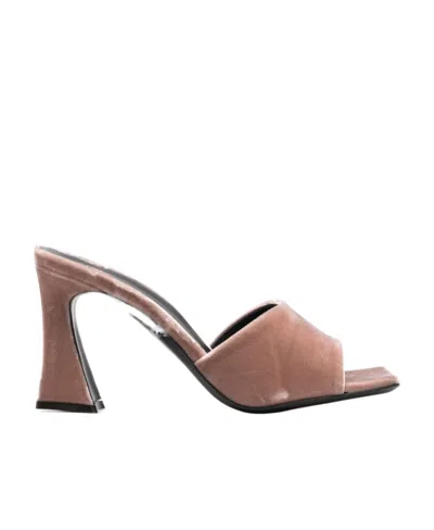 Giuseppe Zanotti Velvet Mule Sandals In Brown